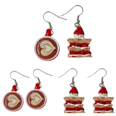 Coffee and Cake Earrings Sunbaked Lizard Jewellery & Gifts
