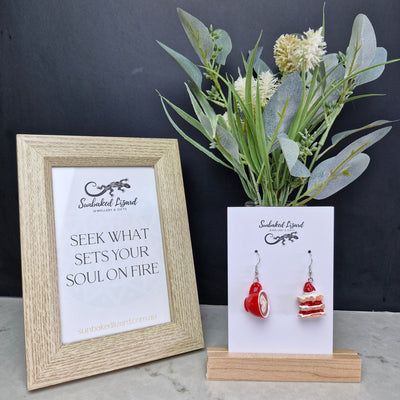 Coffee and Cake Earrings Sunbaked Lizard Jewellery & Gifts
