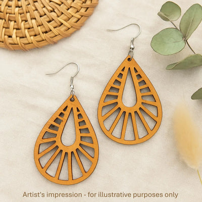 Rebekah Timber Tear Shaped Drops Sunbaked Lizard Jewellery & Gifts
