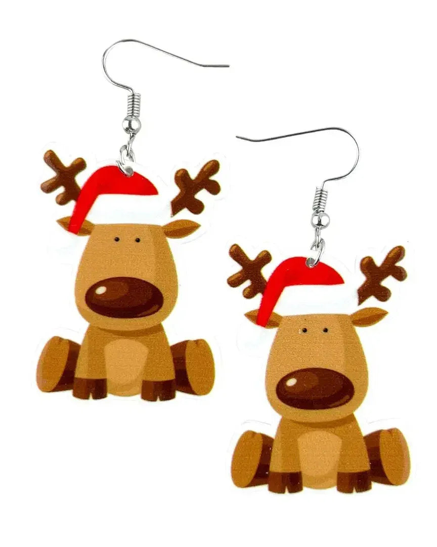Adorable Reindeer Christmas Earrings Sunbaked Lizard Jewellery & Gifts