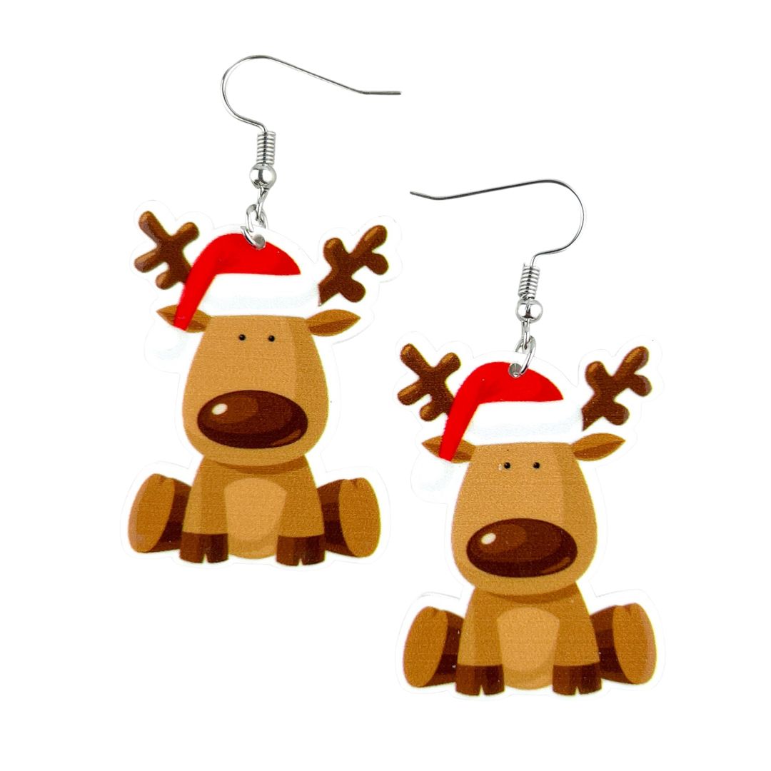 Adorable Reindeer Drop Earrings