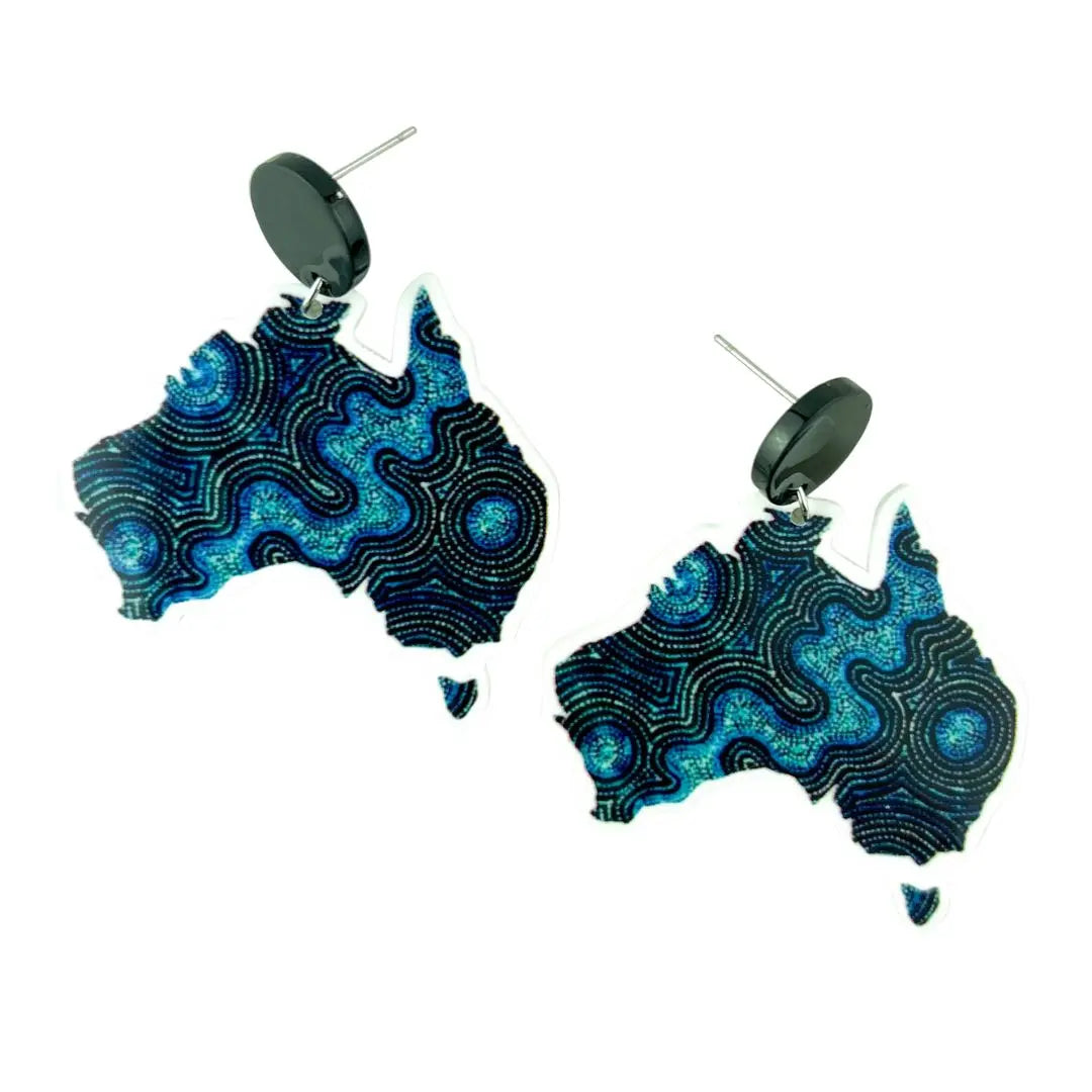Australia Earrings - Indigenous Art 2 Designs Sunbaked Lizard Jewellery & Gifts