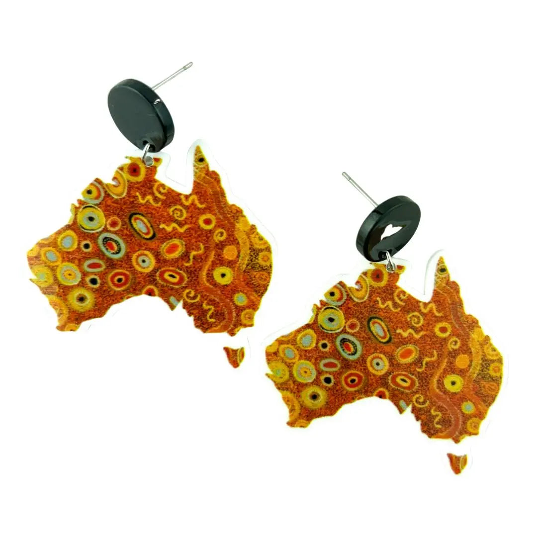 Australia Earrings - Indigenous Art 2 Designs Sunbaked Lizard Jewellery & Gifts