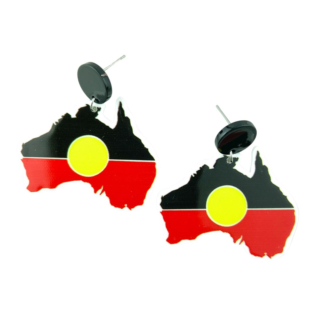 Australia Earrings - Indigenous Flag