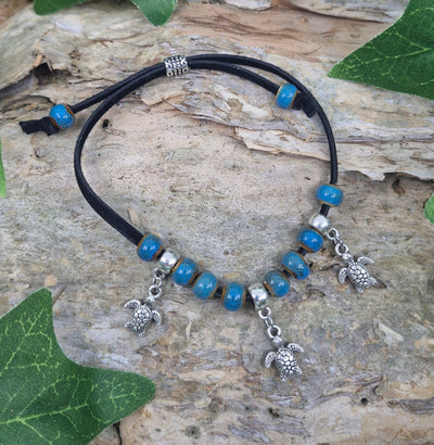 Beaded Turtle Charm Bracelet Sunbaked Lizard Jewellery & Gifts
