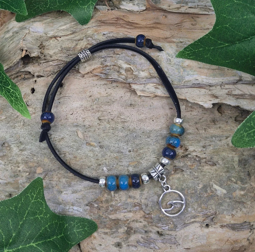 Ocean Lovers Wave Charm Bracelet Sunbaked Lizard Jewellery &amp; Gifts