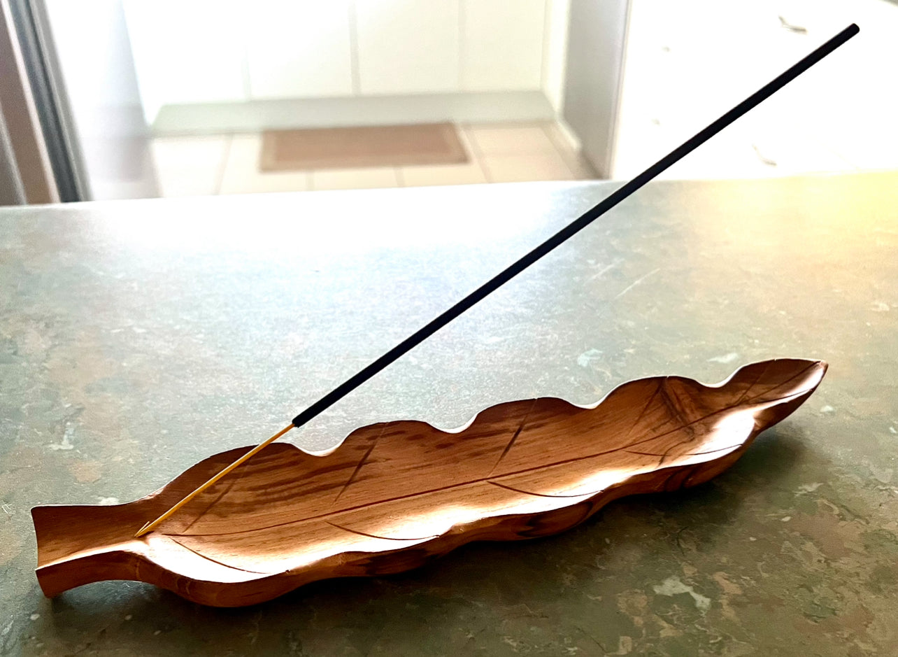 Balinese Teak Leaf Incense Stick Holder