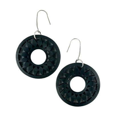 Black Timber Sun Pendant Drops