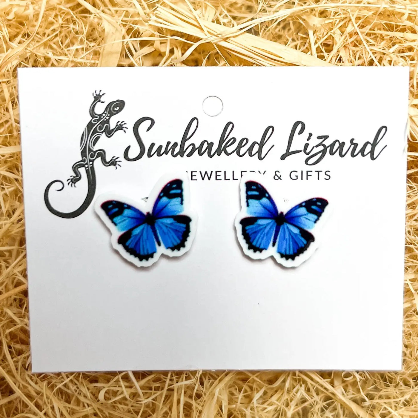 Blue Butterfly Studs