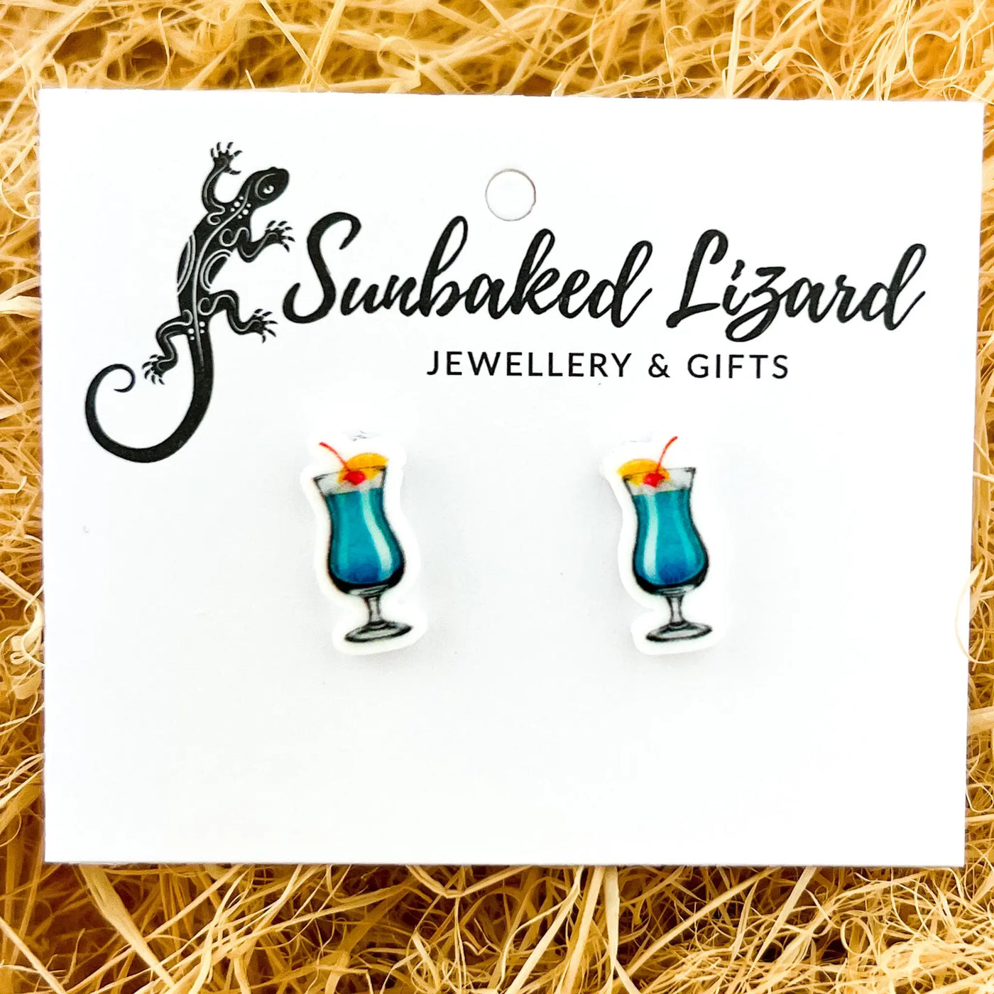 Blue Cocktail Studs