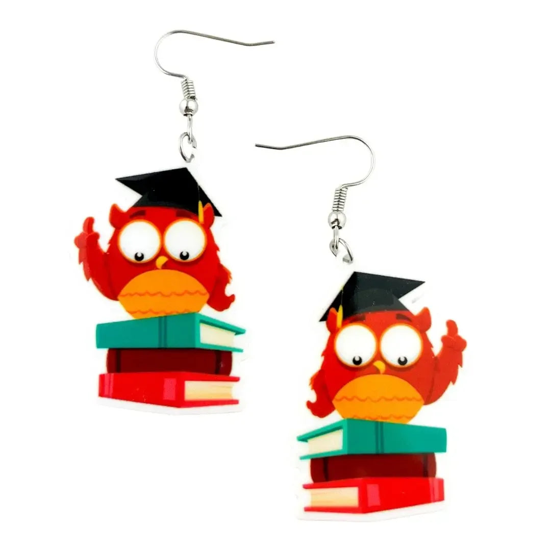 Book Loving Owl Drops Sunbaked Lizard Jewellery & Gifts