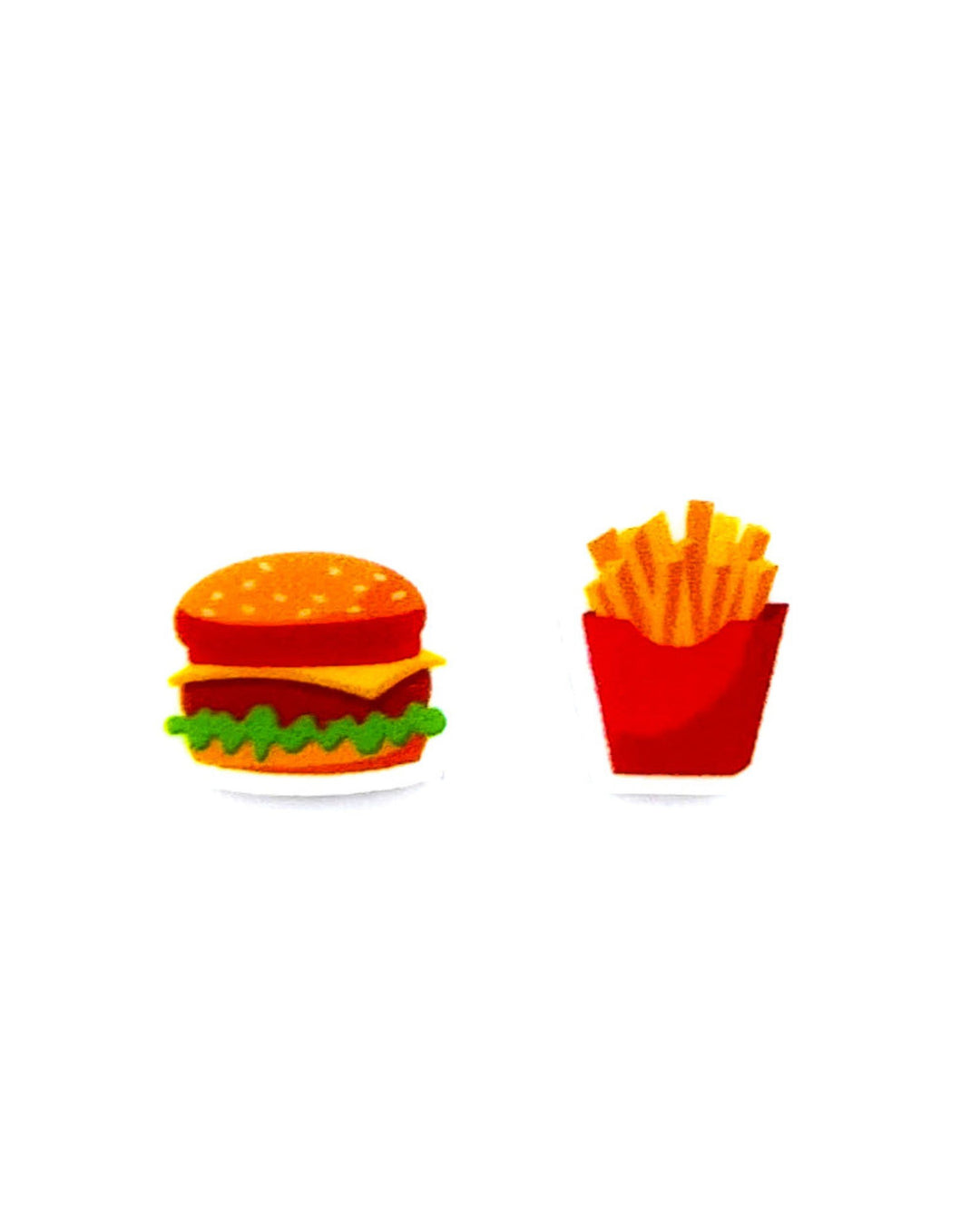 Burger and Fries Studs Sunbaked Lizard Jewellery & Gifts