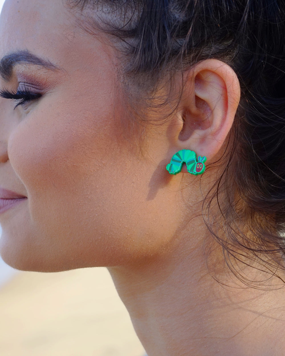 Caterpillar Stud Earrings Sunbaked Lizard Jewellery & Gifts