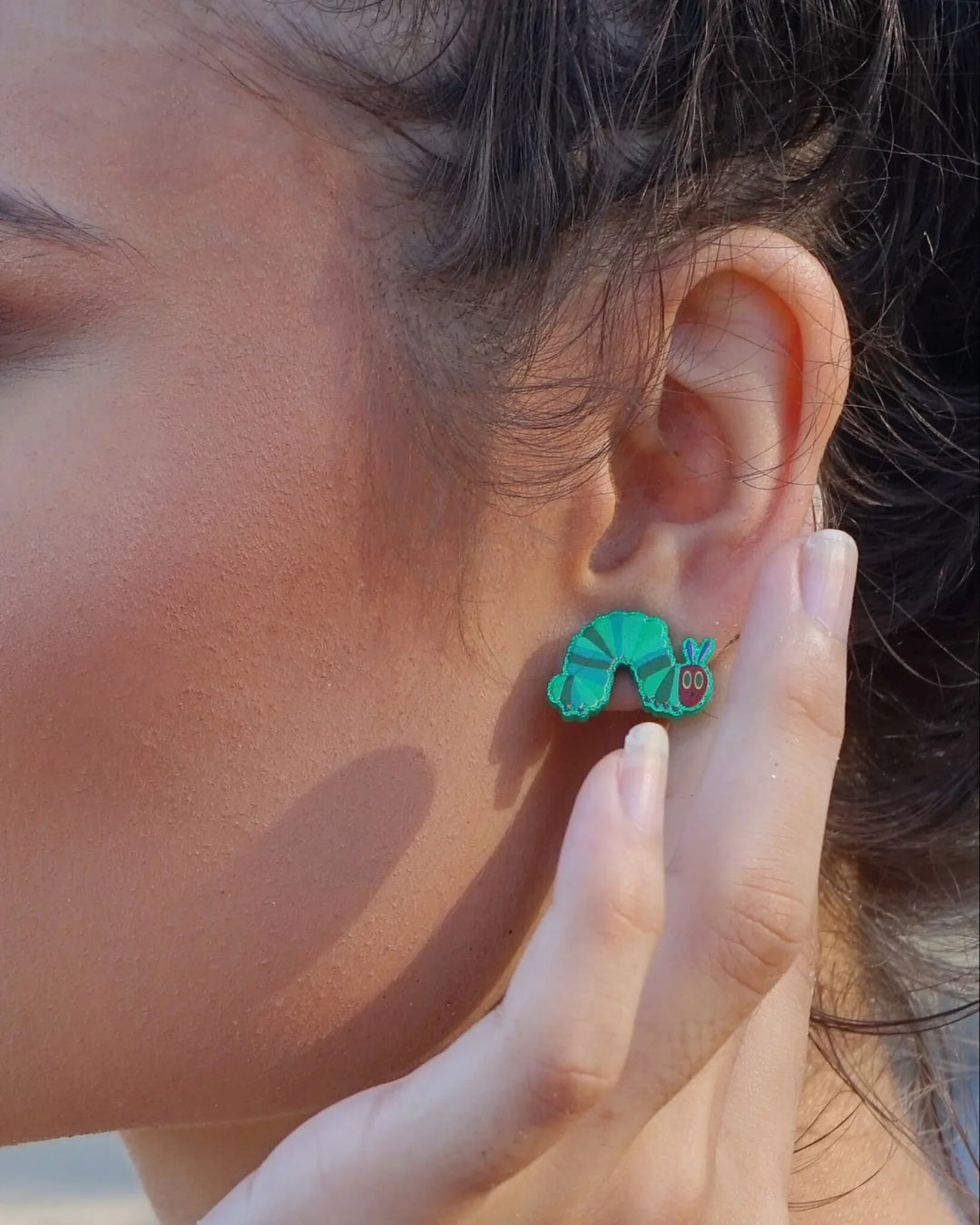 Caterpillar Stud Earrings Sunbaked Lizard Jewellery &amp; Gifts