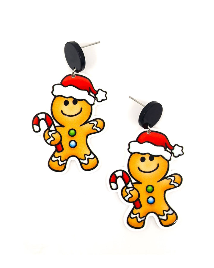 Christmas GingerBread Man Stud Drop Earrings Sunbaked Lizard Jewellery &amp; Gifts