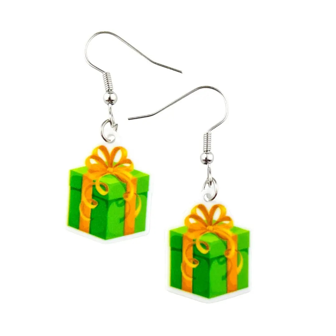 Christmas Present Acrylic Drop Earrings