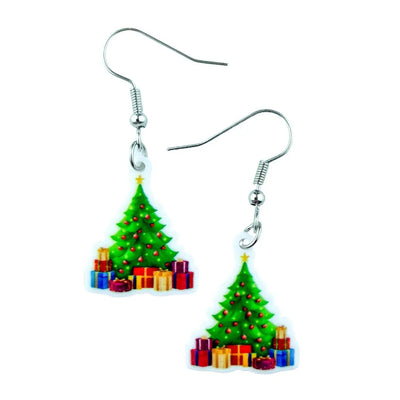 Christmas Tree Drop Earrings Sunbaked Lizard Jewellery & Gifts