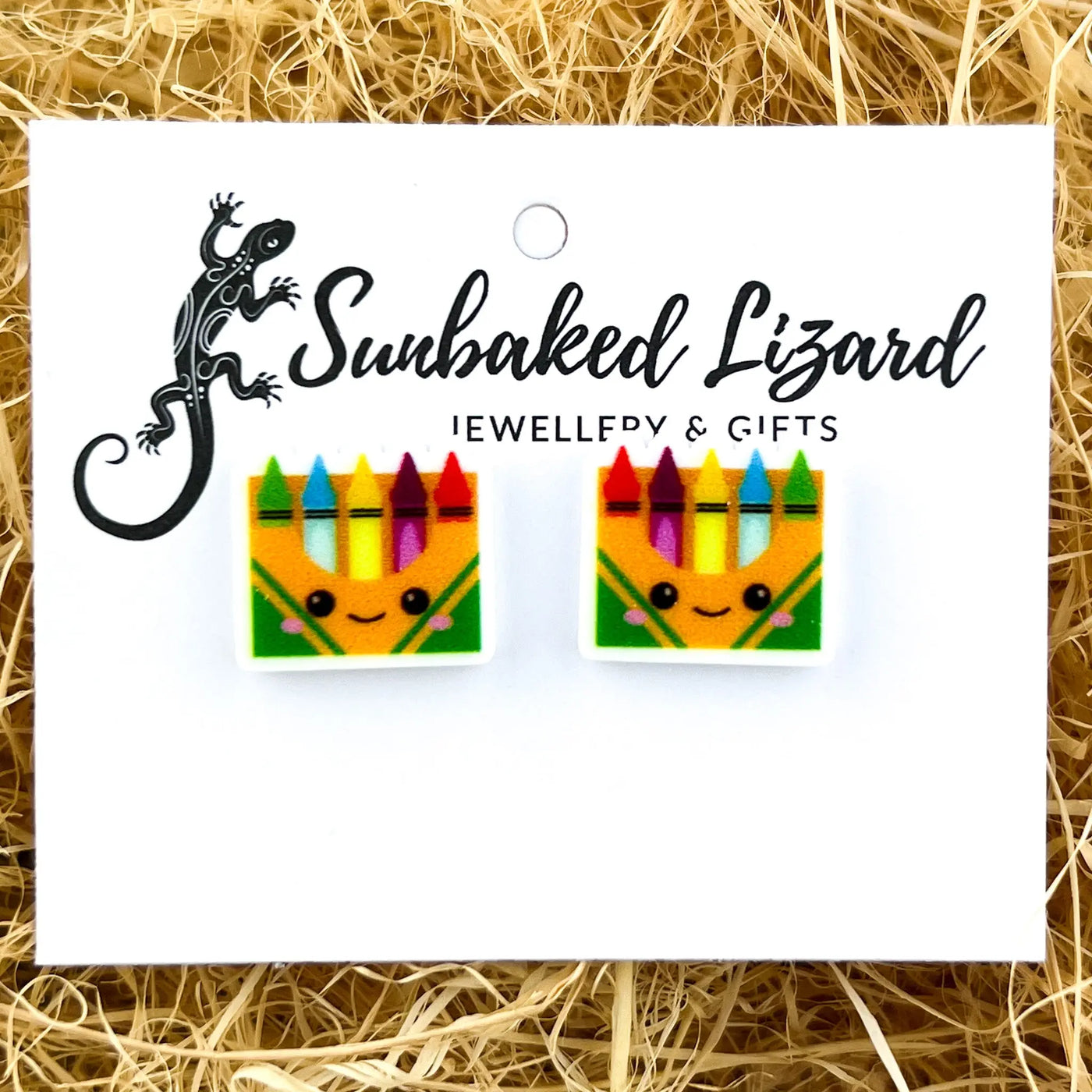 Colourful Crayons Studs