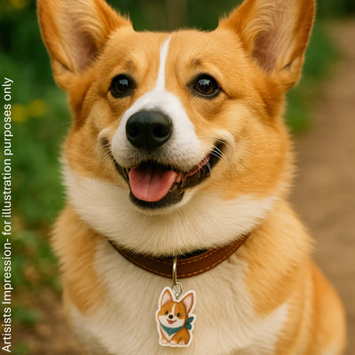 Corgi Dog Collar Charm Sunbaked Lizard Jewellery & Gifts