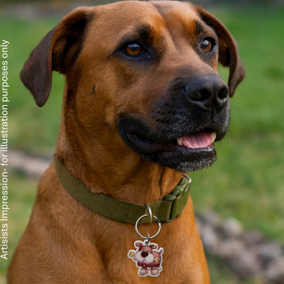 Doggie with Bone Dog Collar Charm Sunbaked Lizard Jewellery & Gifts