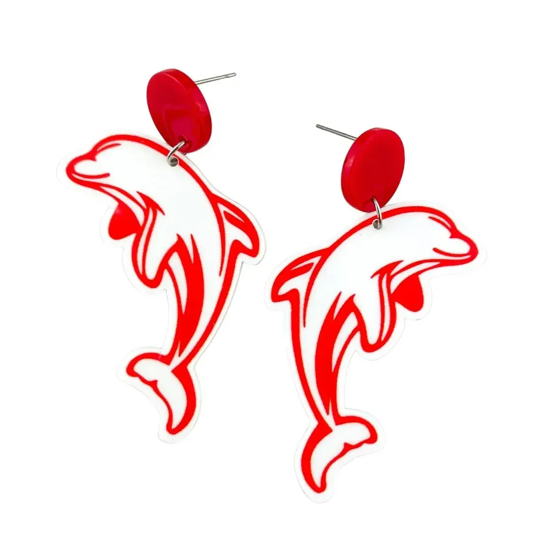 Dolphins Footy Fans Drop Earrings Sunbaked Lizard Jewellery & Gifts