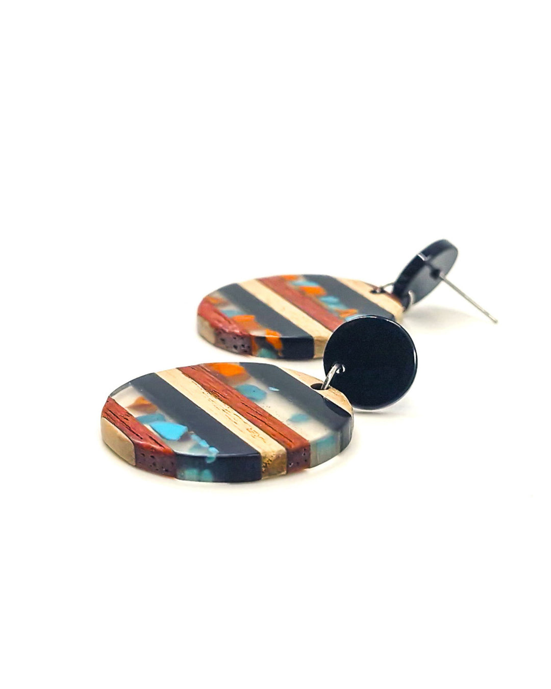 Earthy Round Resin Drops Sunbaked Lizard Jewellery &amp; Gifts
