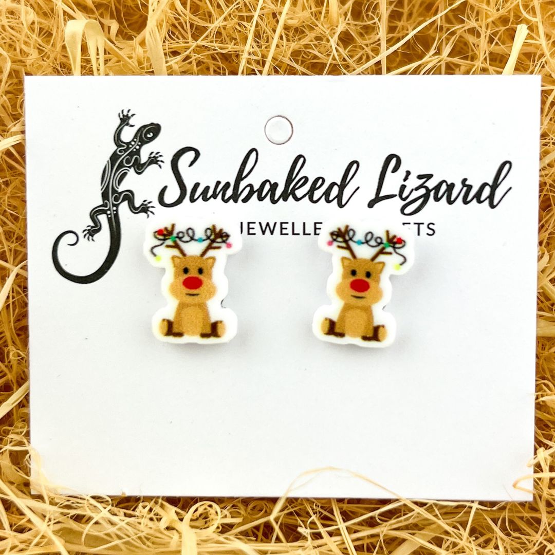 Fairy Light Reindeer Studs