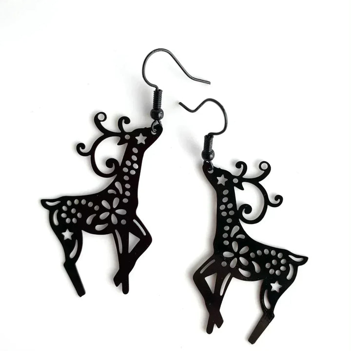 Fancy Filigree Black Reindeer Drops Sunbaked Lizard Jewellery &amp; Gifts