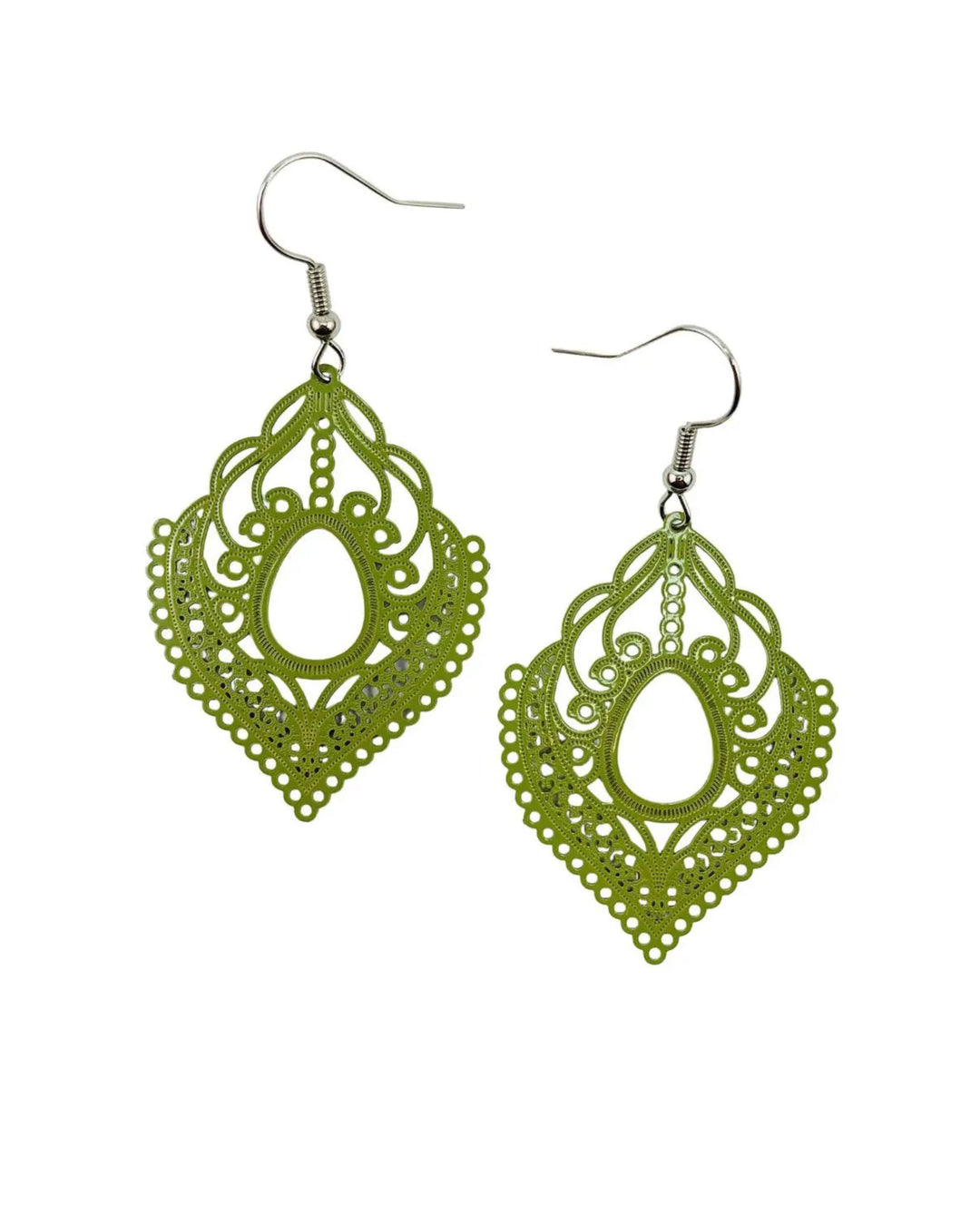 Fancy Filigree Drop Earrings- 4 Colours Sunbaked Lizard Jewellery & Gifts