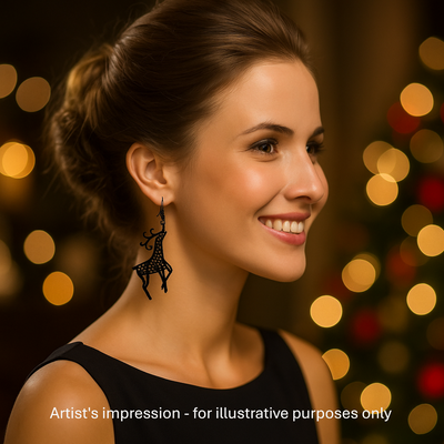 Fancy Filigree Black Reindeer Drops Sunbaked Lizard Jewellery & Gifts