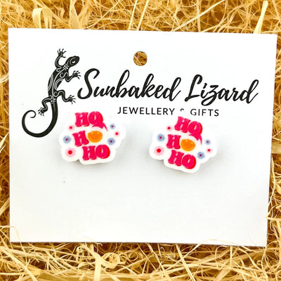 Festive Ho Ho Ho Studs Sunbaked Lizard Jewellery & Gifts