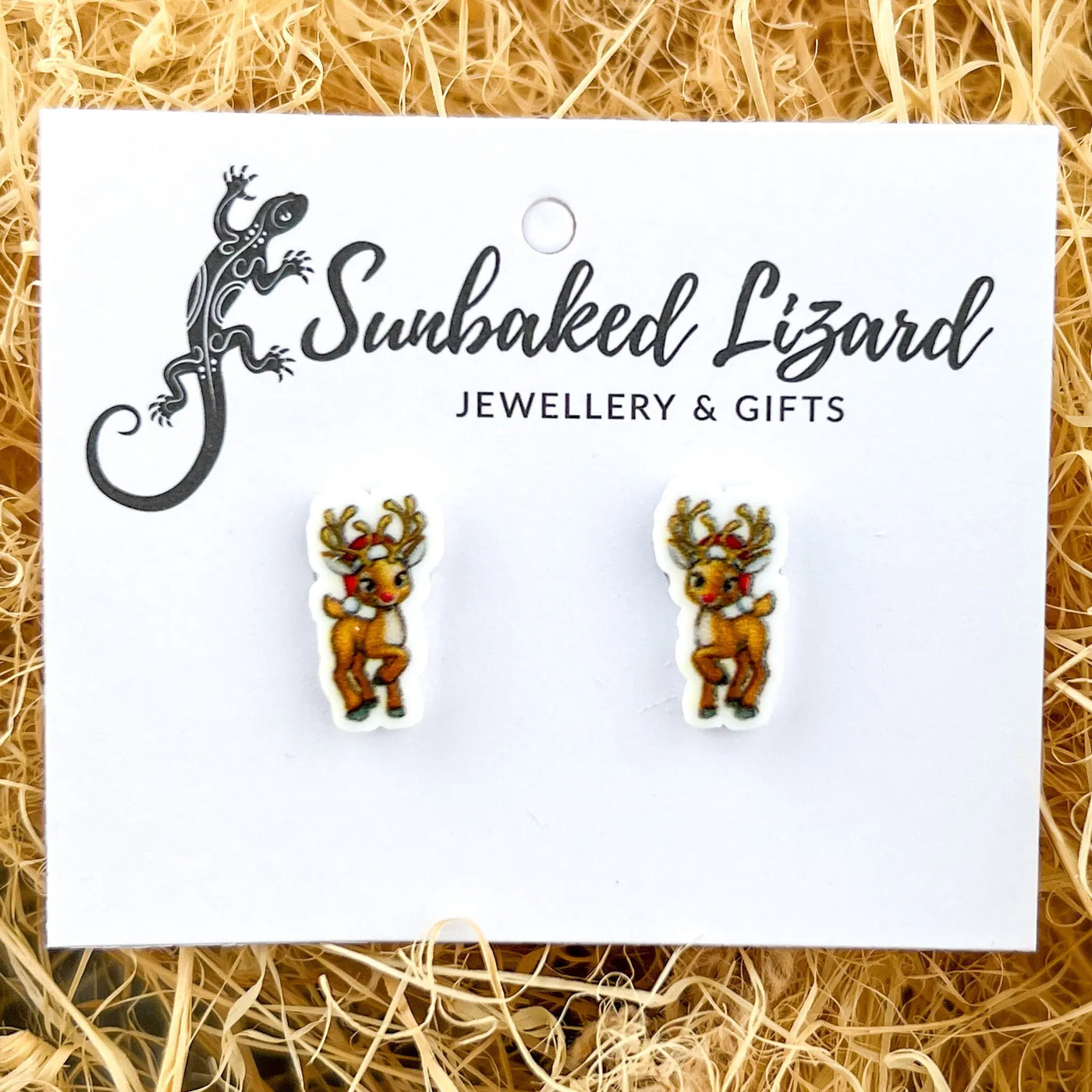 Festive Reindeer Studs
