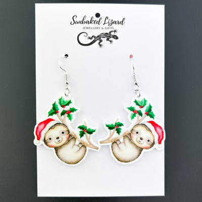 Festive Sloth earrings- 2 Variants