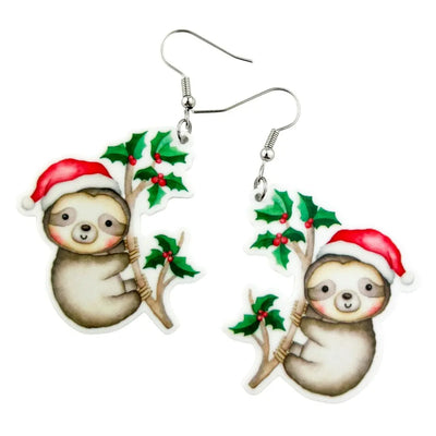 Festive Sloth earrings- 2 Variants