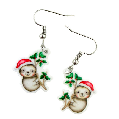Festive Sloth earrings- 2 Variants