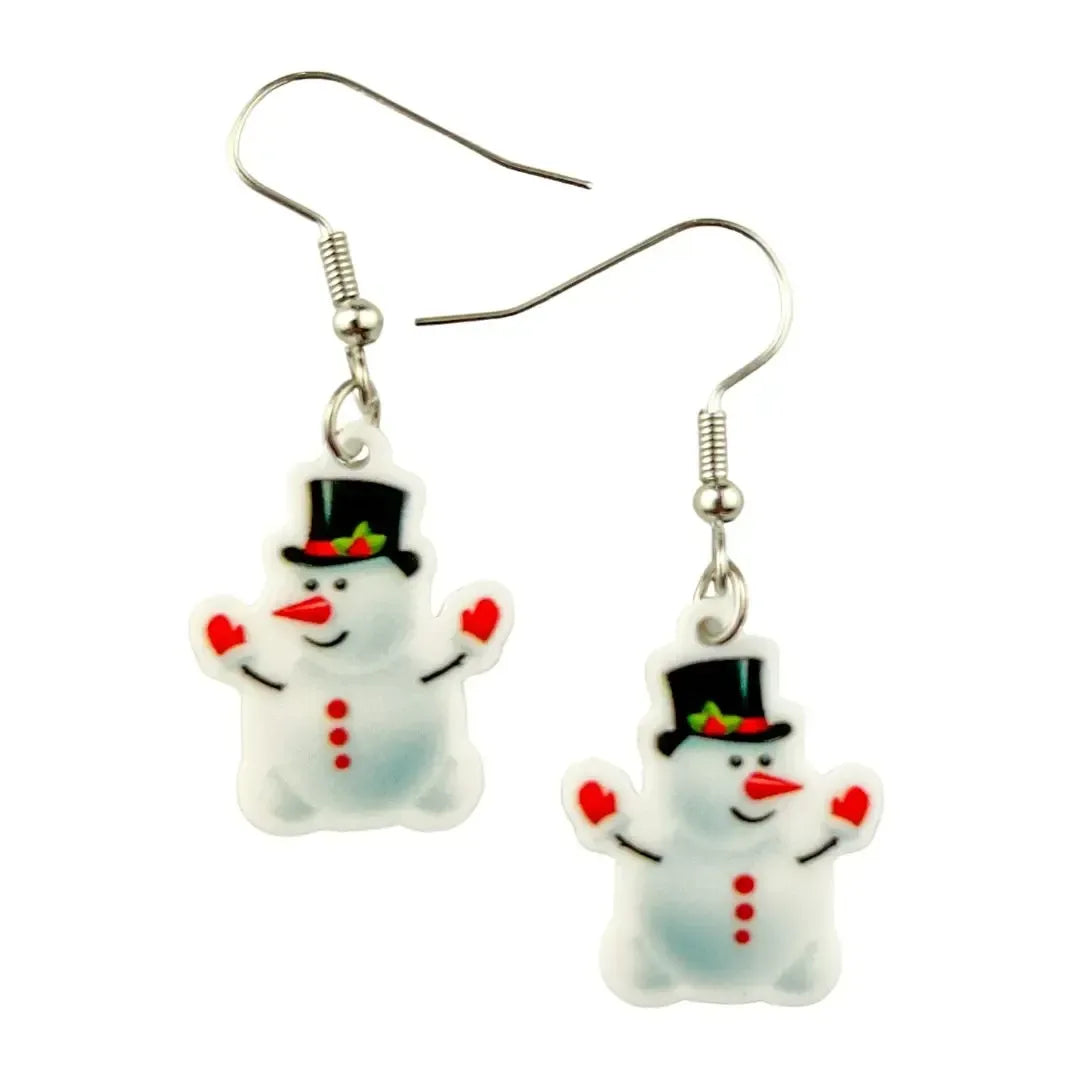 Festive Snowman Dangles Sunbaked Lizard Jewellery &amp; Gifts