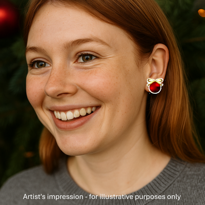 Festive Bauble Studs Sunbaked Lizard Jewellery & Gifts