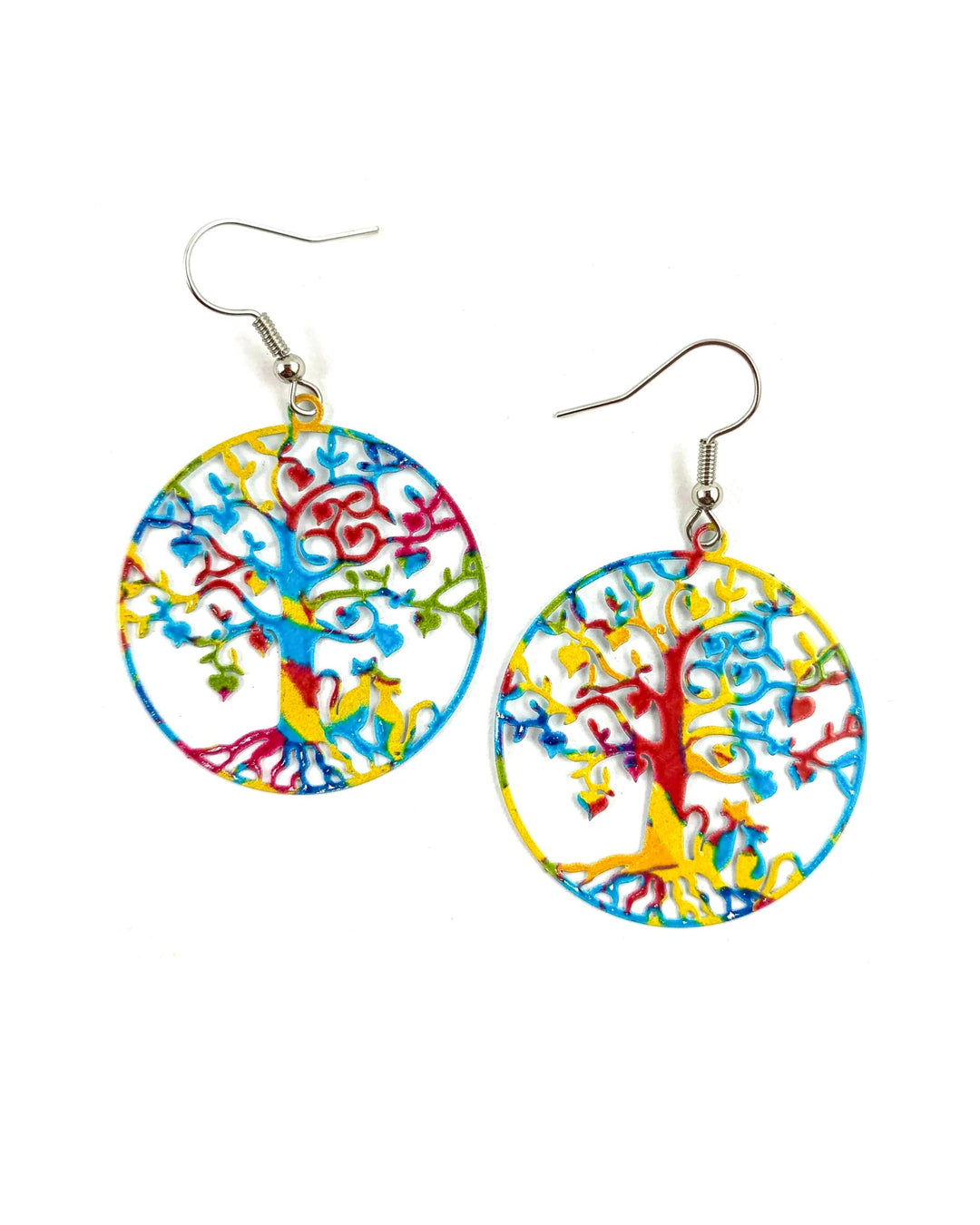 Filigree Cat Lovers Tree Of Life Drops Sunbaked Lizard Jewellery & Gifts