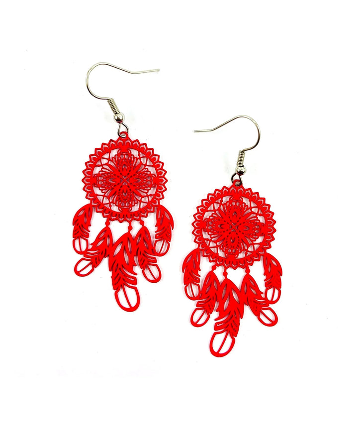 Filigree Dream Catcher Drops - 5 Colours Sunbaked Lizard Jewellery &amp; Gifts