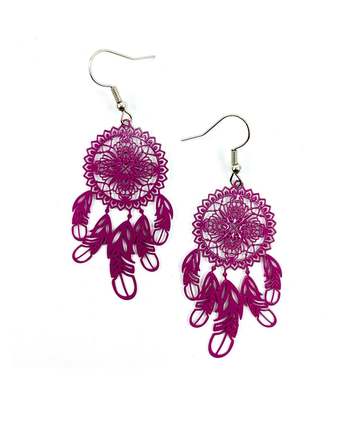 Filigree Dream Catcher Drops - 5 Colours Sunbaked Lizard Jewellery &amp; Gifts