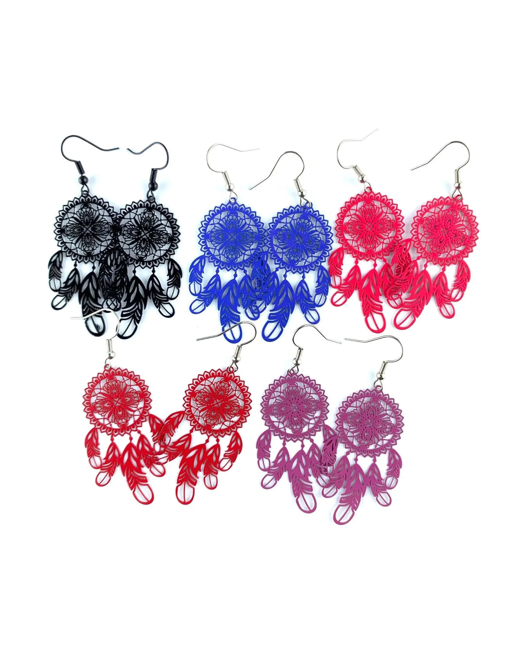 Filigree Dream Catcher Drops - 5 Colours Sunbaked Lizard Jewellery &amp; Gifts