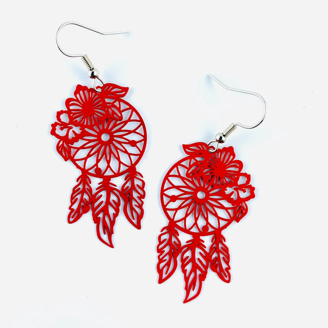 Filigree Dream Catcher Drops - 6 Colours Sunbaked Lizard Jewellery &amp; Gifts