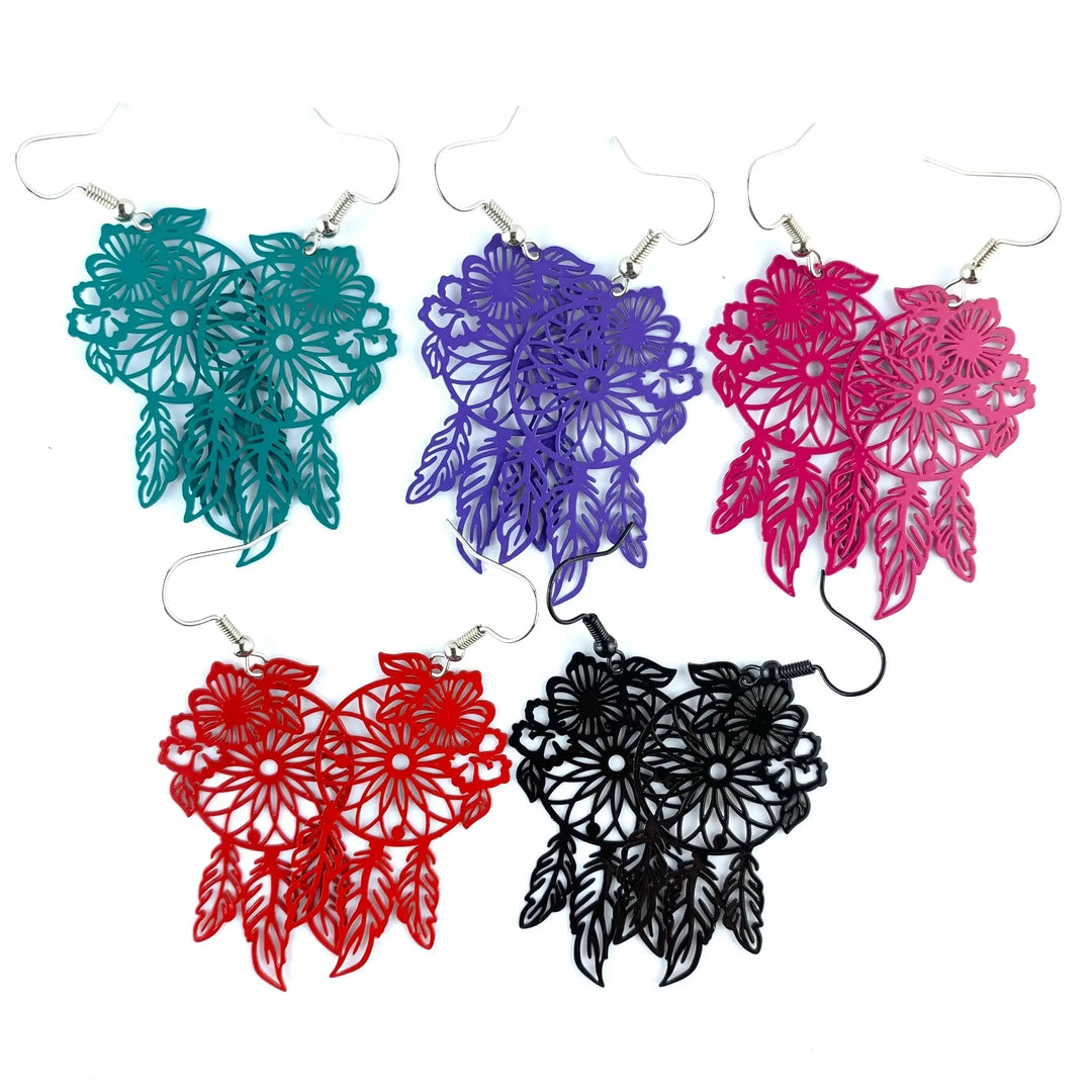 Filigree Dream Catcher Drops - 6 Colours Sunbaked Lizard Jewellery &amp; Gifts