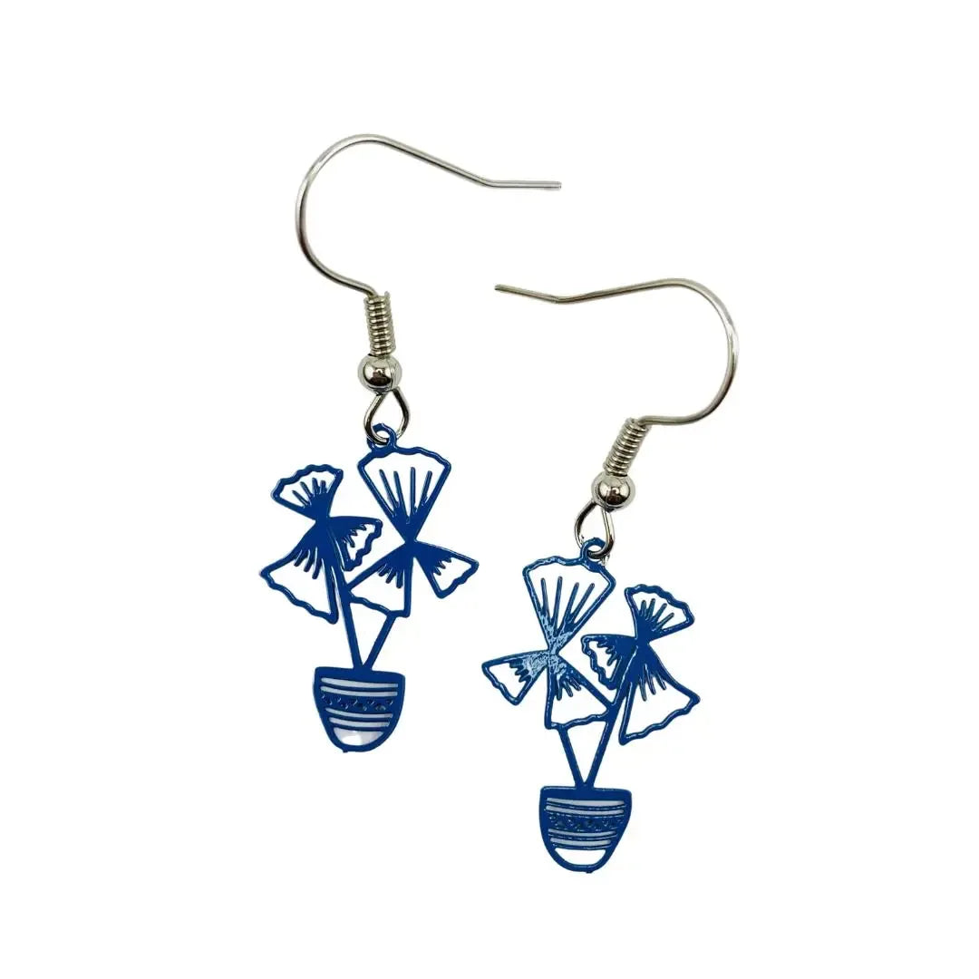 Filigree Flower Pot Drops - 2 Colours Sunbaked Lizard Jewellery & Gifts