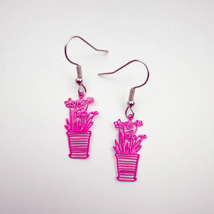 Filigree Flower Pot Drops - 3 Colours Sunbaked Lizard Jewellery &amp; Gifts