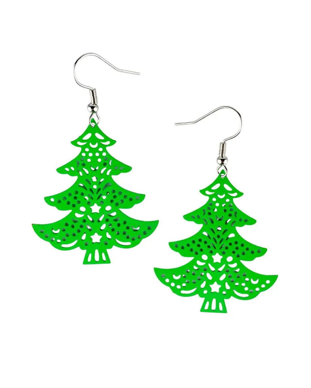 Filigree Green Christmas Tree Drops Sunbaked Lizard Jewellery & Gifts