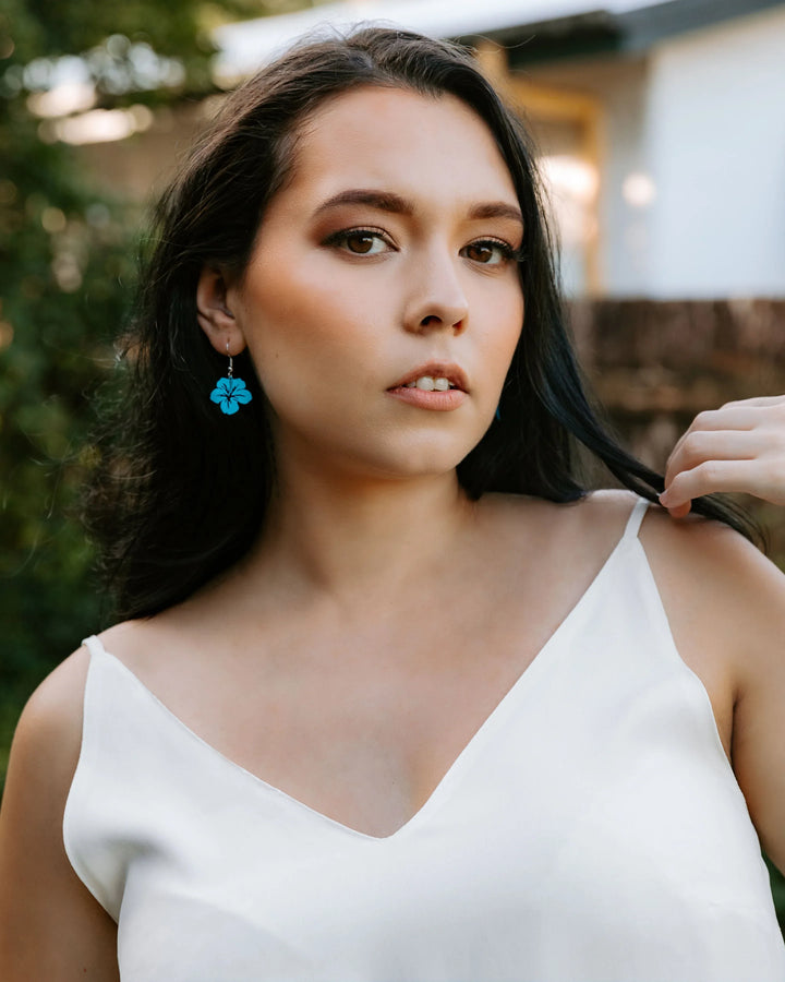 Filigree Hibiscus Drops - 5 Colours Sunbaked Lizard Jewellery &amp; Gifts