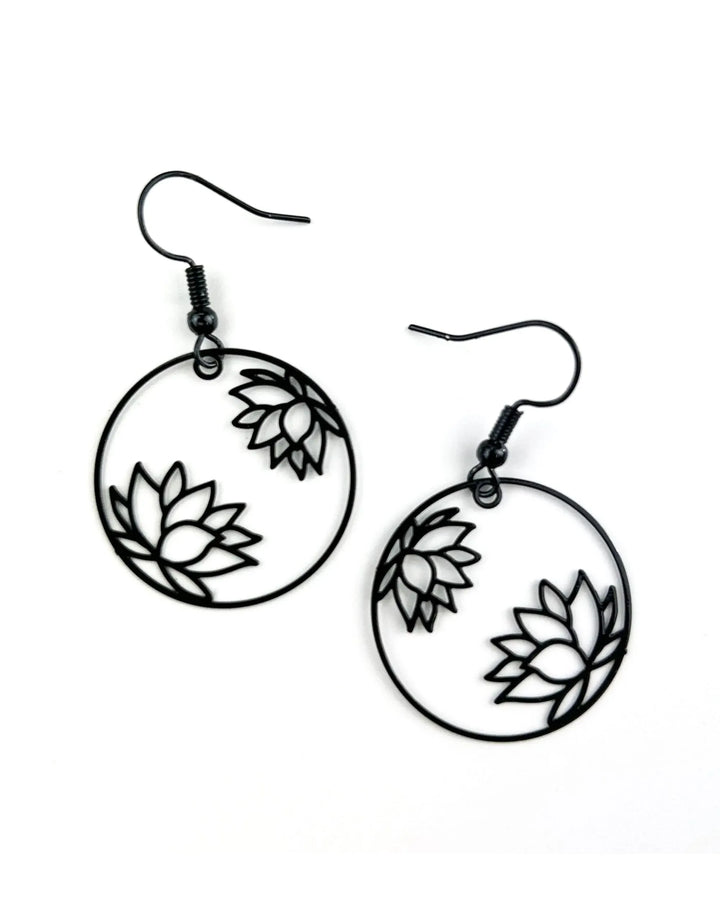 Filigree Lotus Flower Drops - 4 Colours Sunbaked Lizard Jewellery &amp; Gifts