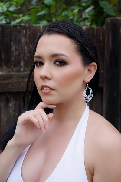 Filigree Teardrop Drop Earrings - 4 Colours Sunbaked Lizard Jewellery & Gifts