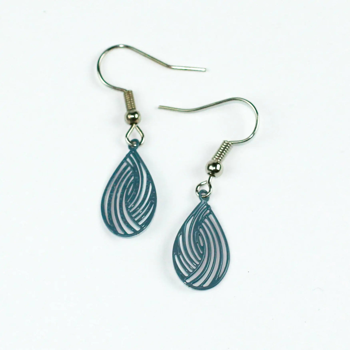 Filigree Teardrop Drops - 4 Colours